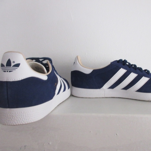 blue adidas suede
